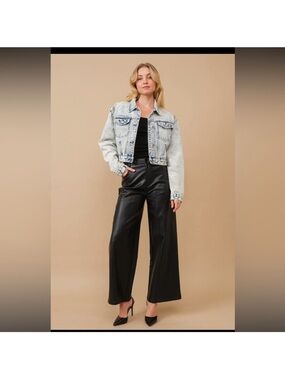 Cropped Acid Wash Denim Jacket By Blue B.